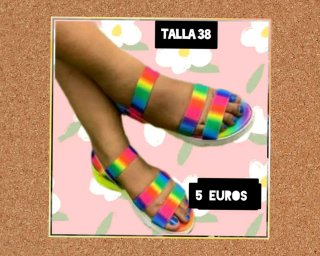 Sandalias Talla 38 Arcoíris