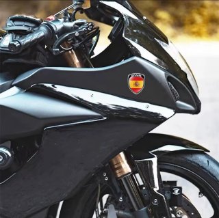 Adhesivo 3D Bandera España Escudo Moto Fuengirola