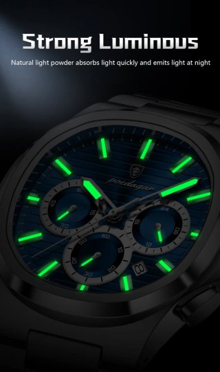 Reloj POEDAGAR Hombre Cronógrafo Azul Plata