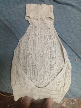 Top de punto trenzado cuello alto S