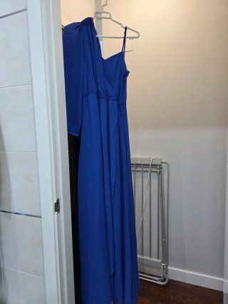 Vestido Poeté azul Klein.Talla S.Con etiquetas