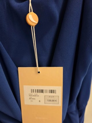 Vestido Poeté azul Klein.Talla S.Con etiquetas