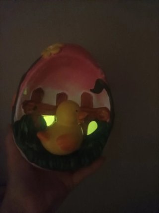 Lampada con anatroccolo in ceramica