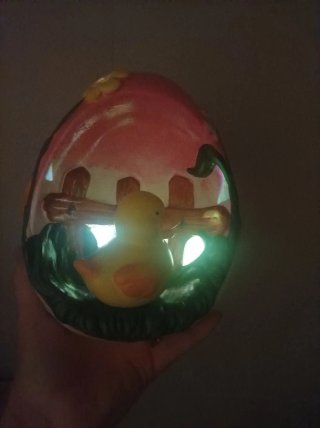 Lampada con anatroccolo in ceramica