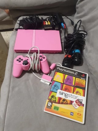 Consola PlayStation 2 Slim Rosa + Singstar