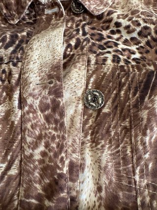 Giacca leggera vintage stampa animalier mista