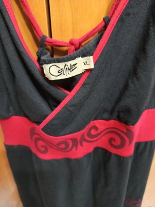 Camiseta Hippie Talla XL Negra y Roja