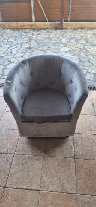 Butaca gris tela de loto
