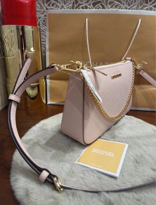Bolso Michael Kors Rosa Cadena Dorado Nuevo