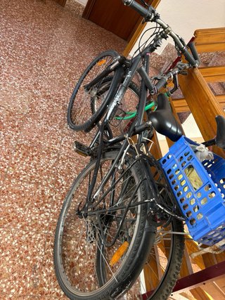 Bicicleta infantil verde y negra