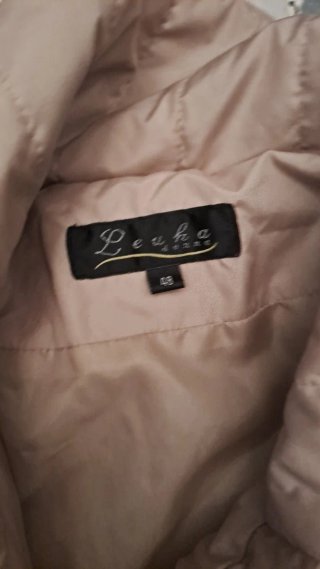 Chaqueta larga beige mujer