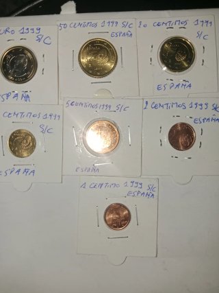 Tira 7 Monedas Eurocent España 1999 S/C