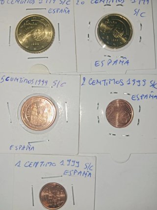 Tira 7 Monedas Eurocent España 1999 S/C