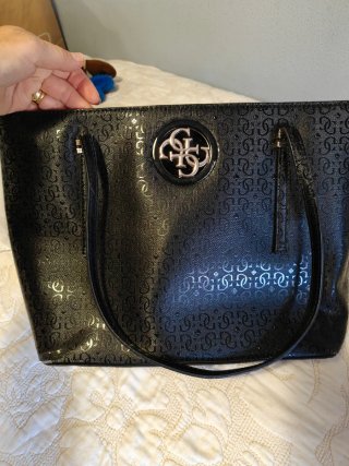 Bolso Guess Negro Logo GG, Grande