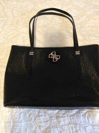 Bolso Guess Negro Logo GG, Grande