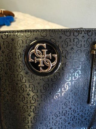 Bolso Guess Negro Logo GG, Grande
