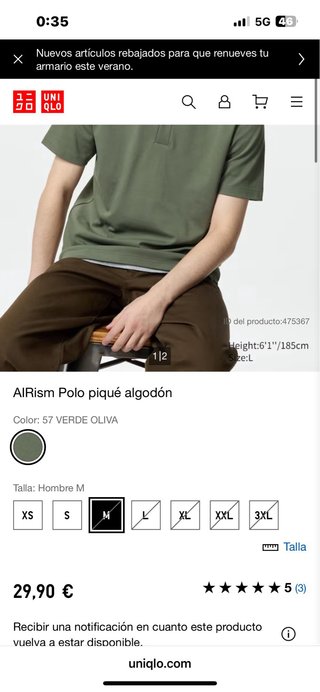 OFERTA! POLO HOMBRE MARCA Uniqlo+ CAMISETA NUEVO!