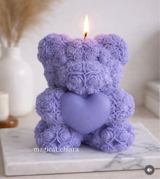 Candela Orsetto Lilla con Cuore