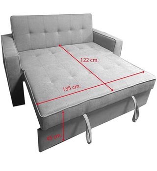 Sofá Cama Gris Tela cystal rol