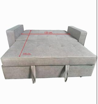 Sofá Cama Gris Tela cystal rol