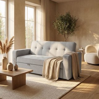 Sofá Cama Gris Tela cystal rol