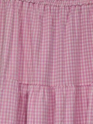 Falda larga cuadros vichy rosa
