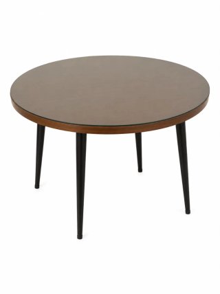 Mesa redonda madera y cristal