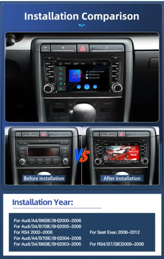 Radio Coche Pantalla Audi A4 B9 B7 B6 S4 RS4 Seat