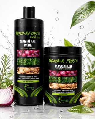 PACK CHAMPU + MASCARILLA Anti Caída BOMB-R FORTE