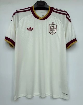 Camiseta Fútbol España Adidas Blanca Dorada