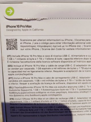 Caja iPhone 16 Pro Max