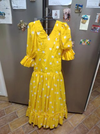 Traje Flamenca Niña Amarillo Lunares negociable