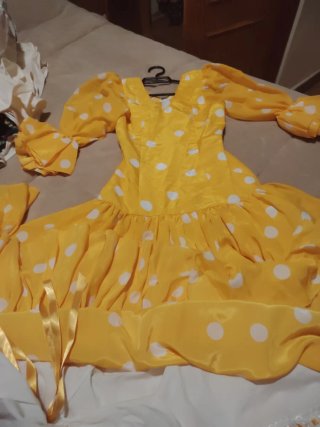 Traje Flamenca Niña Amarillo Lunares negociable