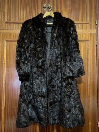 Abrigo mujer talla M marrón/negro