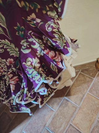 Traje Flamenca Talla 40 Morado Flores