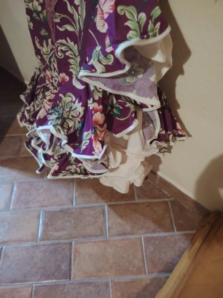 Traje Flamenca Talla 40 Morado Flores