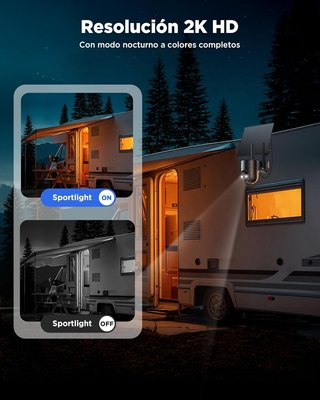 Cámara Wi-Fi Exterior 2K Inalámbrica Batería