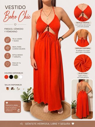 Vestido Boho Chic Naranja