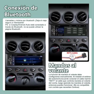 Radio Coche 1 DIN CarPlay Android Auto