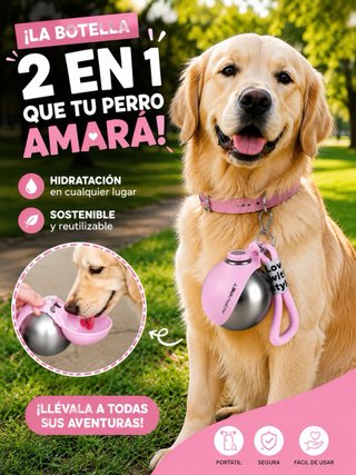 Botella Agua Portátil Perro Oasisworld