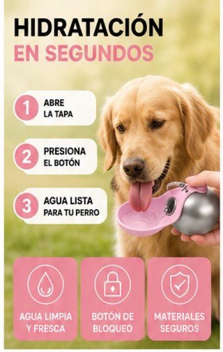 Botella Agua Portátil Perro Oasisworld