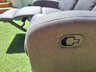 Sillón reclinable 2 plazas tela gris