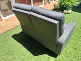 Sillón reclinable 2 plazas tela gris
