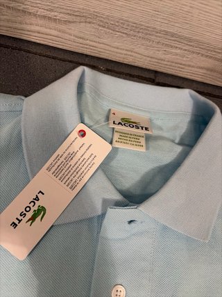 Polo Lacoste Celeste Talla M Nuevo con Etiquetas