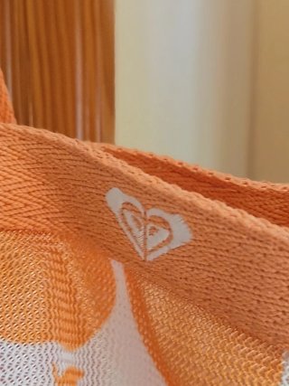 Bolsa de playa Roxy naranja y blanca