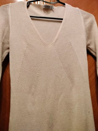 Vestido beige manga larga