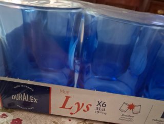 Juego 6 vasos Duralex Lys 31cl Azul