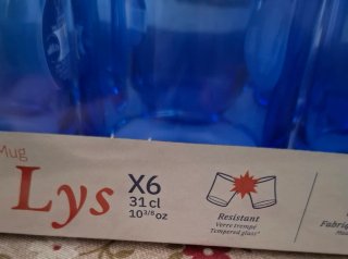 Juego 6 vasos Duralex Lys 31cl Azul