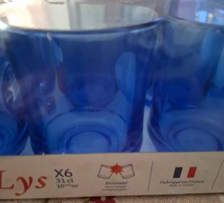 Juego 6 vasos Duralex Lys 31cl Azul