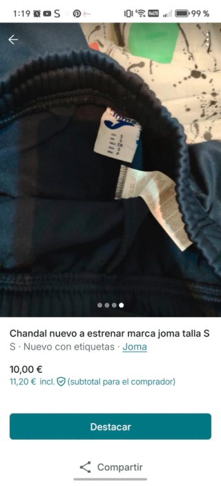 Chandal Joma Talla S Nuevo